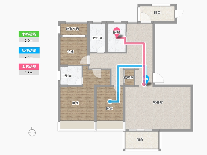 浙江省-金华市-步阳玺御府-118.00-户型库-动静线