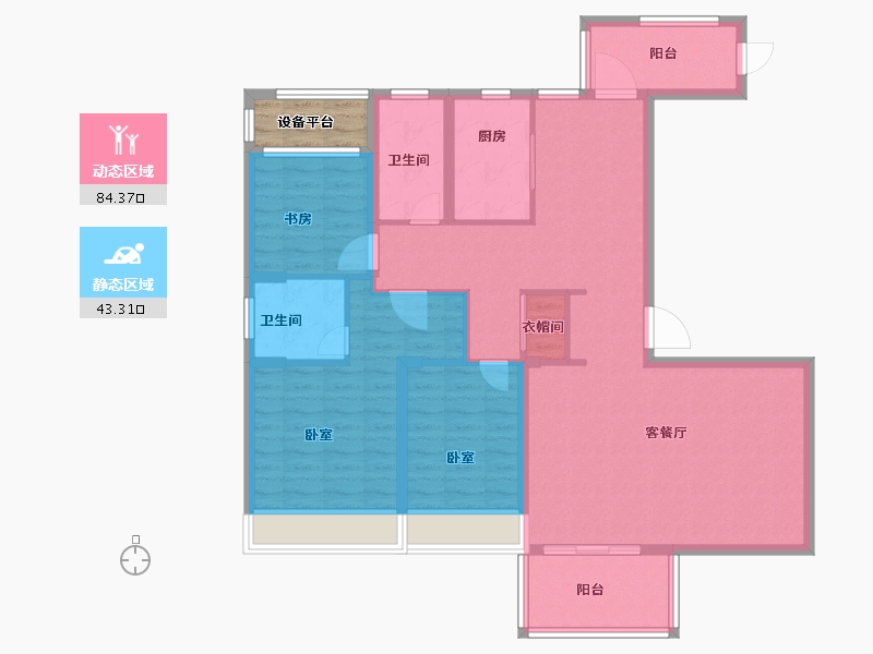 浙江省-金华市-步阳玺御府-118.00-户型库-动静分区