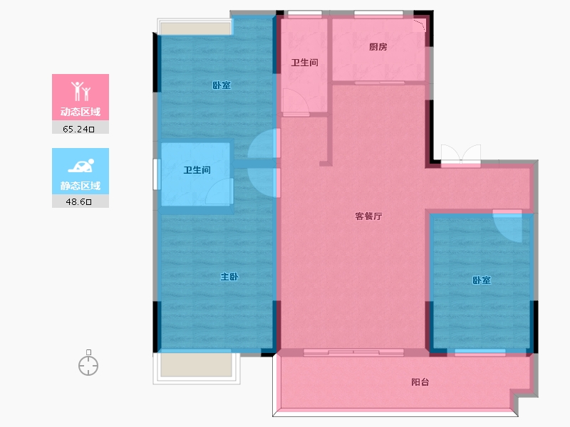 安徽省-阜阳市-帝景·绿岸阳光-102.09-户型库-动静分区