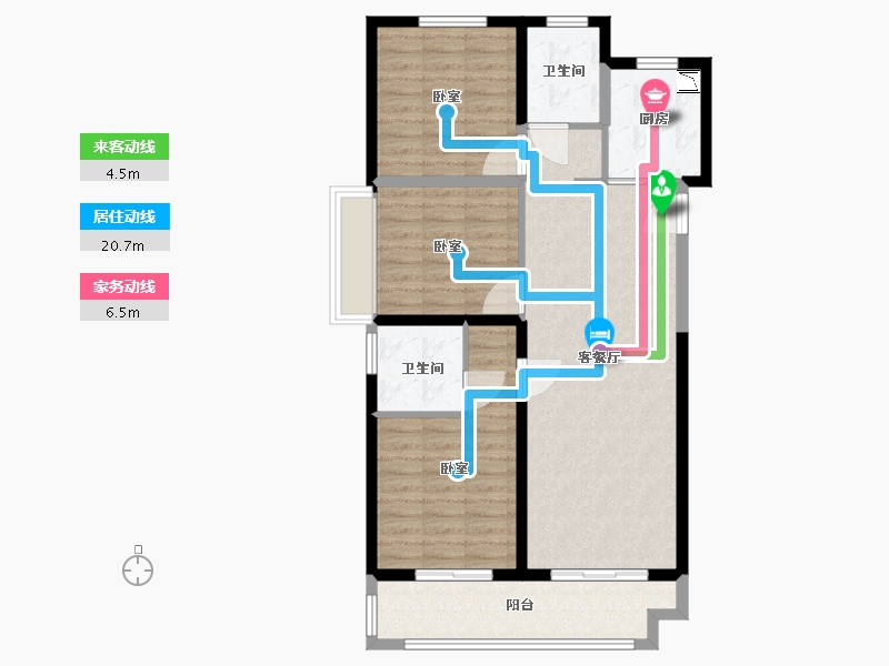 浙江省-宁波市-红星江月府-91.01-户型库-动静线