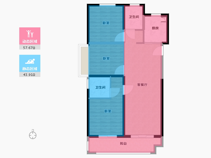 浙江省-宁波市-红星江月府-91.01-户型库-动静分区