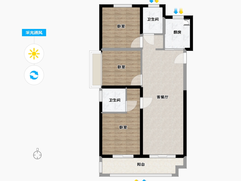 浙江省-宁波市-红星江月府-91.01-户型库-采光通风