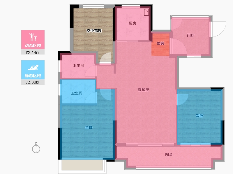 安徽省-滁州市-金鹏朗月书院-94.47-户型库-动静分区