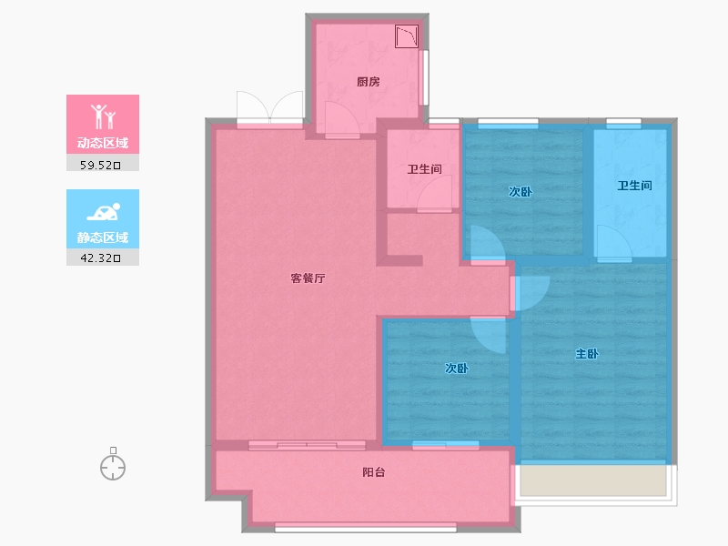 江苏省-徐州市-石榴运河首府-91.00-户型库-动静分区