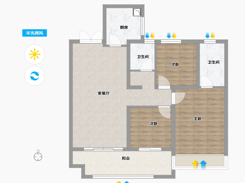 江苏省-徐州市-石榴运河首府-91.00-户型库-采光通风