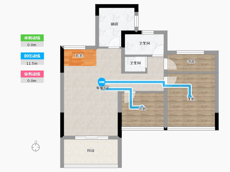 安徽省-黄山市-翼天学苑里-68.00-户型库-动静线