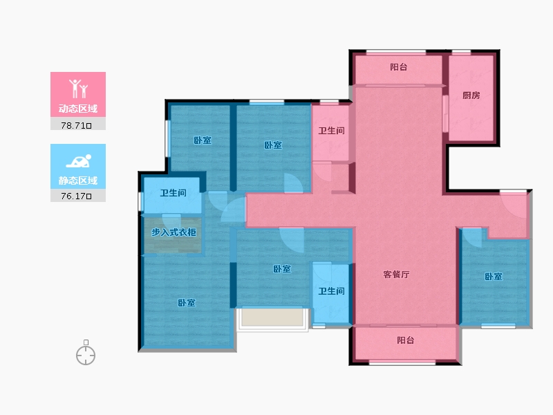 宁夏回族自治区-石嘴山市-海亮滨河壹号-139.10-户型库-动静分区