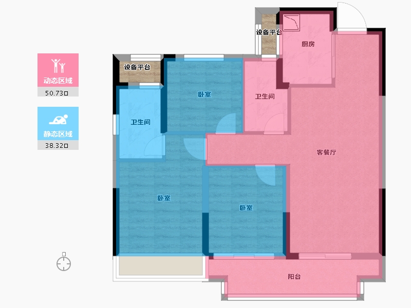 浙江省-湖州市-融创樾宸府-81.58-户型库-动静分区