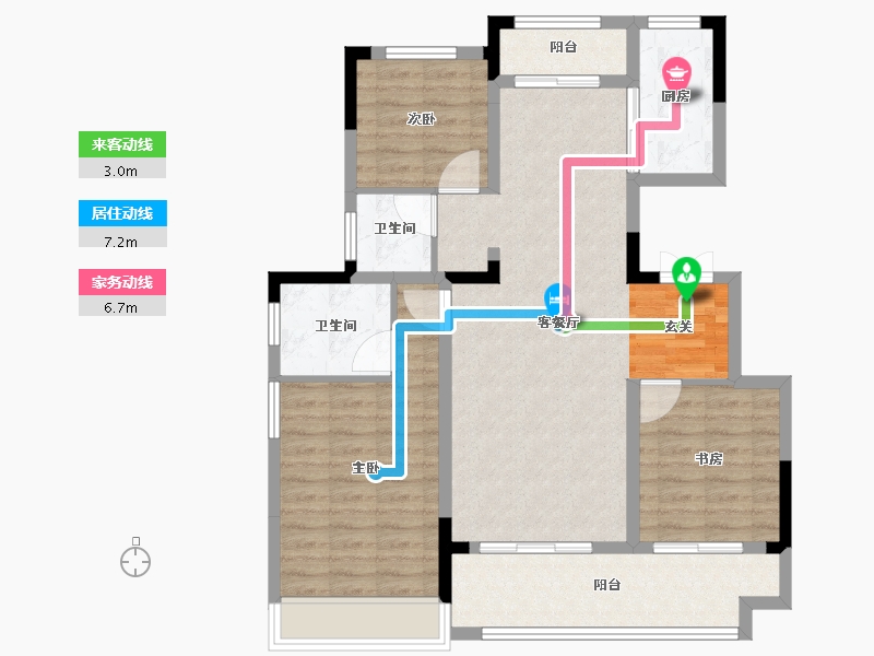 安徽省-滁州市-北京城房时代庄园-95.00-户型库-动静线