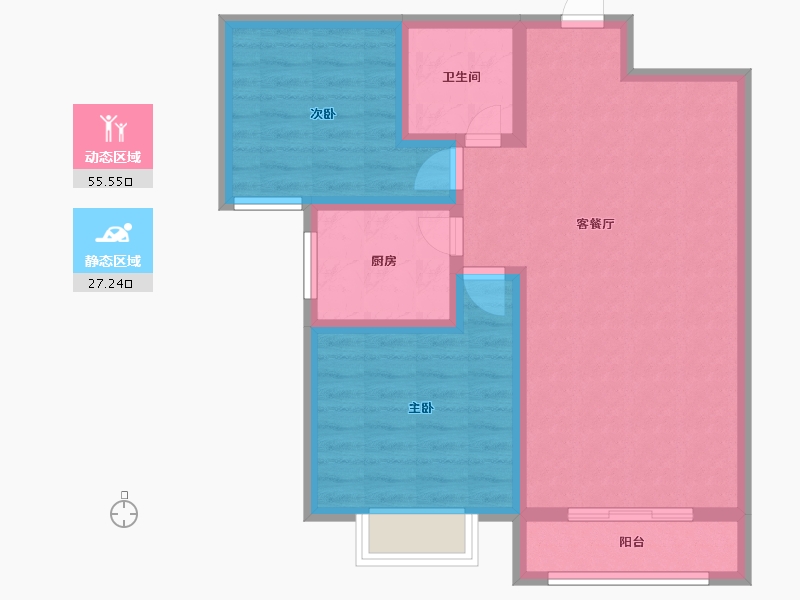 宁夏回族自治区-银川市-铁发润发兰庭（一期）-73.69-户型库-动静分区