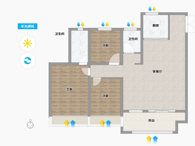 江苏省-徐州市-石榴运河首府-106.00-户型库-采光通风