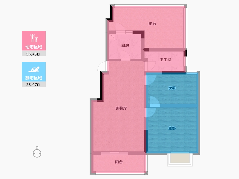 江苏省-淮安市-凤凰星城-70.00-户型库-动静分区