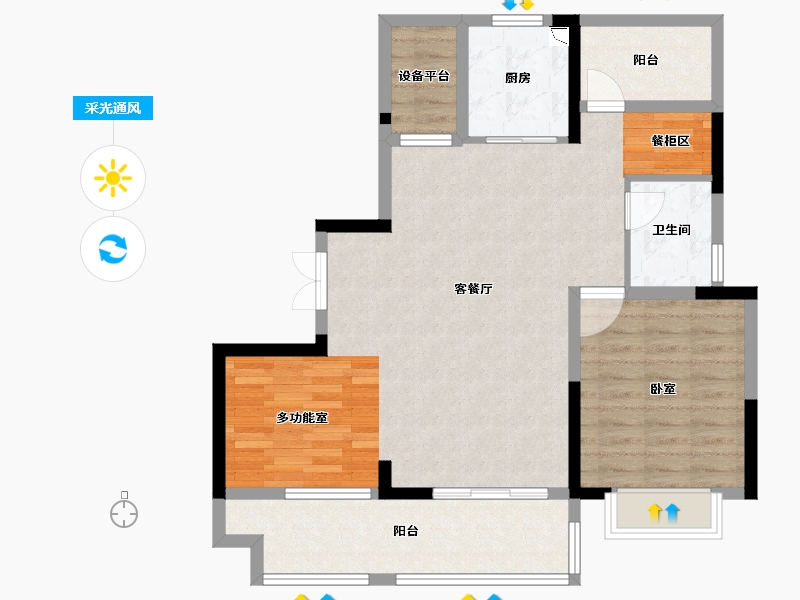 安徽省-合肥市-华盛中央公馆-88.13-户型库-采光通风