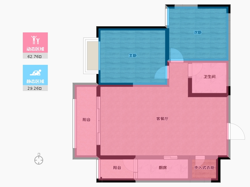 宁夏回族自治区-银川市-铁发润发兰庭（一期）-81.88-户型库-动静分区