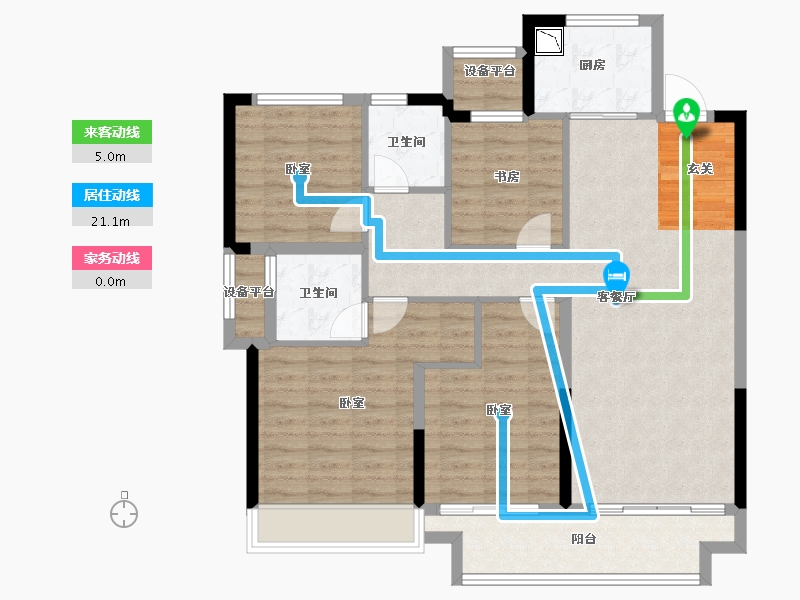 浙江省-湖州市-融创樾宸府-104.00-户型库-动静线