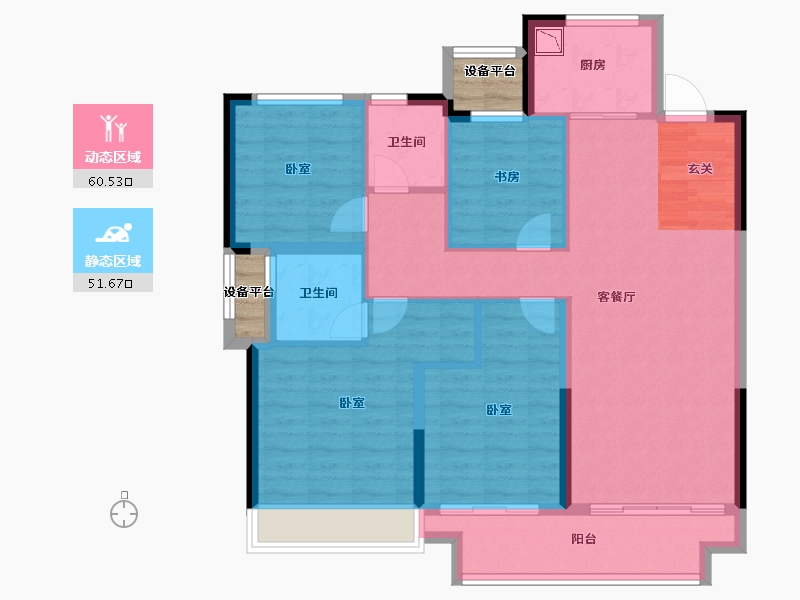 浙江省-湖州市-融创樾宸府-104.00-户型库-动静分区