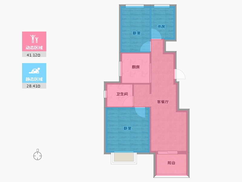 江苏省-南京市-如意郡-62.00-户型库-动静分区