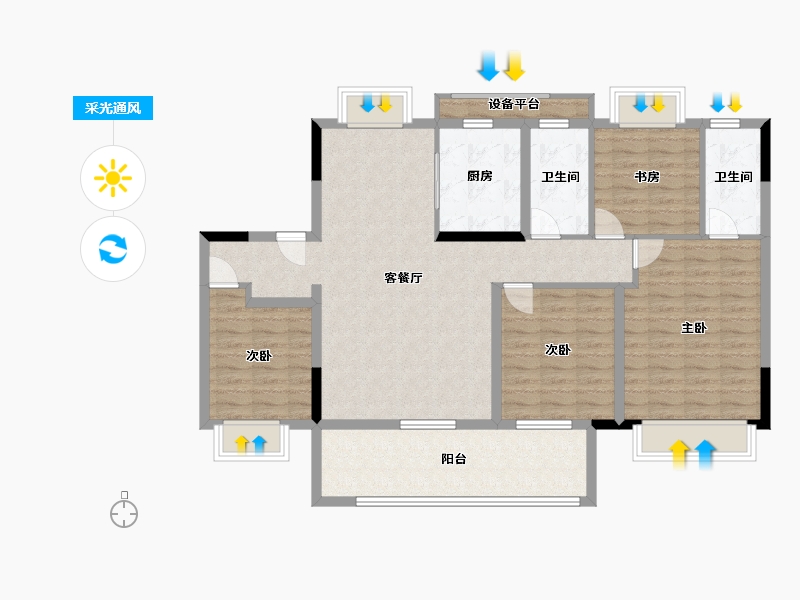 江苏省-南通市-龙信·骏园-114.01-户型库-采光通风