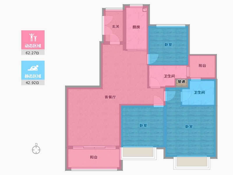 浙江省-湖州市-湖州恒大悦珑湾-94.00-户型库-动静分区