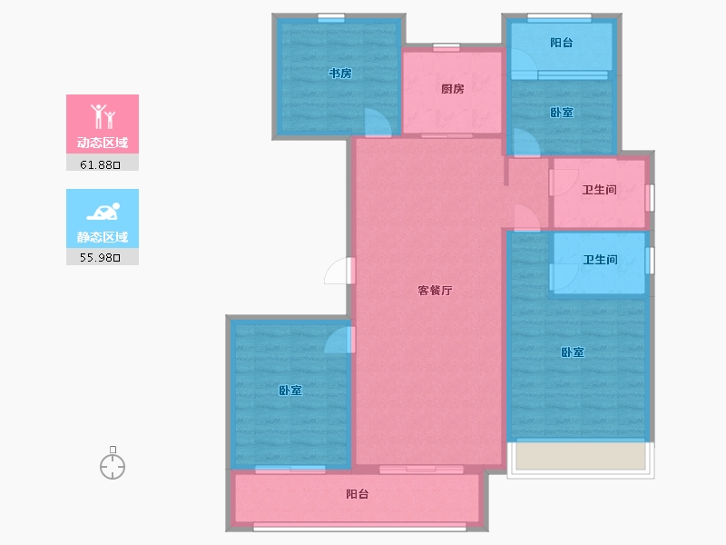 浙江省-温州市-华鸿中梁首府壹号-106.00-户型库-动静分区