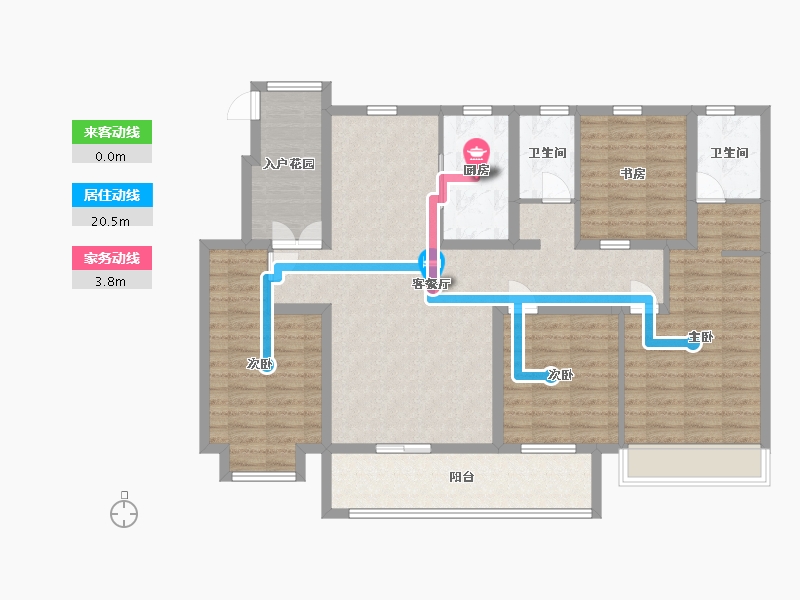 江苏省-淮安市-水沐明悅府-118.00-户型库-动静线