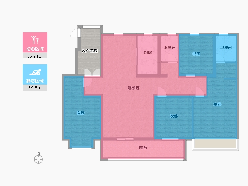 江苏省-淮安市-水沐明悅府-118.00-户型库-动静分区