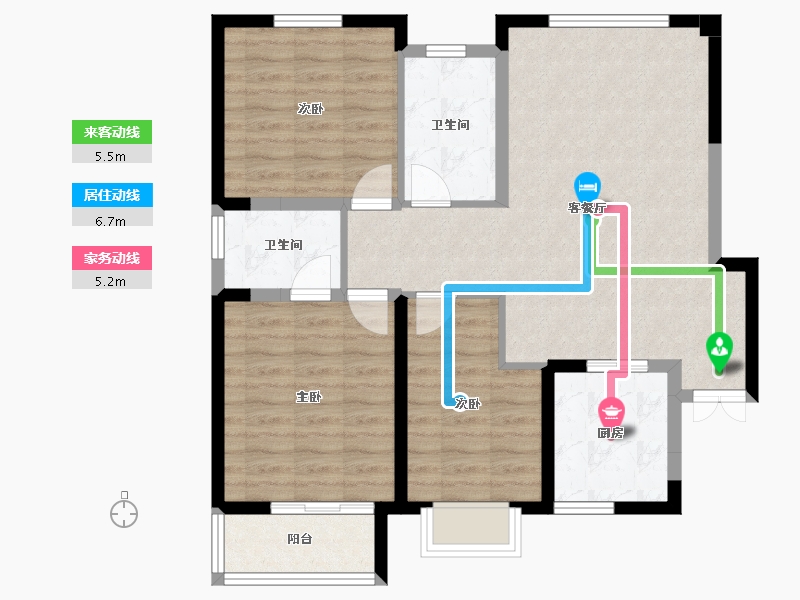 宁夏回族自治区-银川市-铁发润发兰庭（一期）-87.30-户型库-动静线