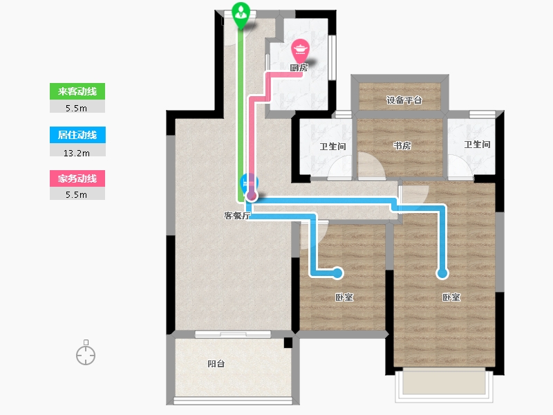 浙江省-金华市-步阳玺御府-84.60-户型库-动静线