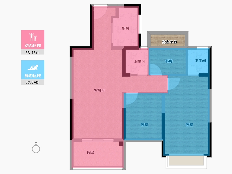 浙江省-金华市-步阳玺御府-84.60-户型库-动静分区