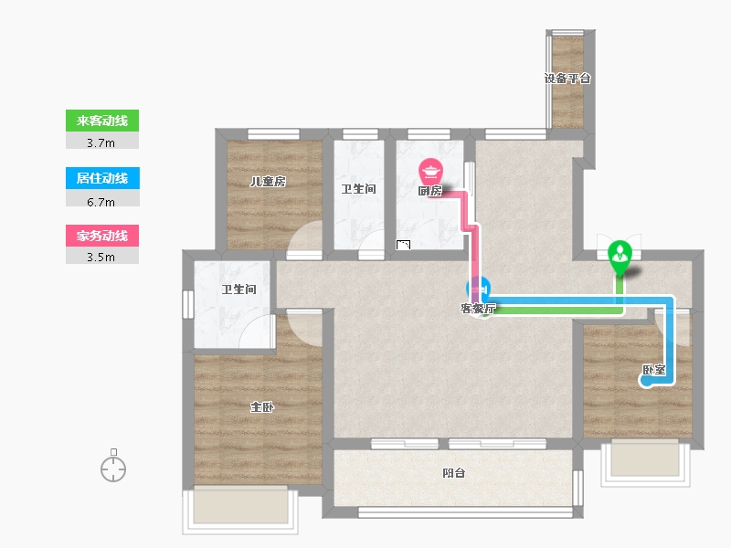 安徽省-合肥市-保利堂悦-72.49-户型库-动静线