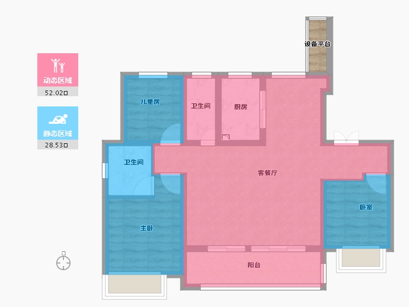 安徽省-合肥市-保利堂悦-72.49-户型库-动静分区