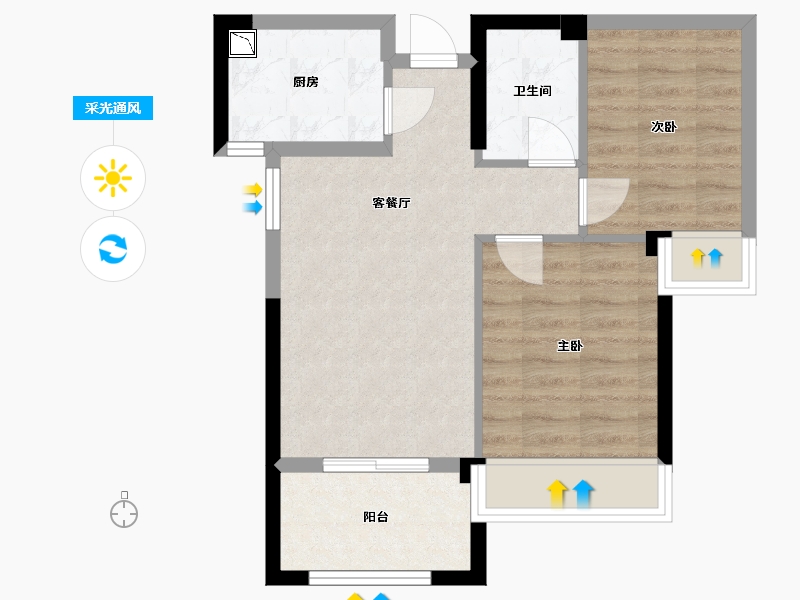 福建省-福州市-世茂福晟滨江时代-54.00-户型库-采光通风