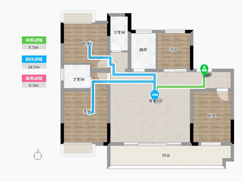 安徽省-阜阳市-帝景·绿岸阳光-113.52-户型库-动静线