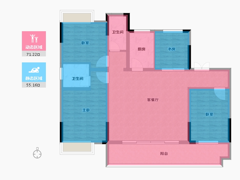 安徽省-阜阳市-帝景·绿岸阳光-113.52-户型库-动静分区