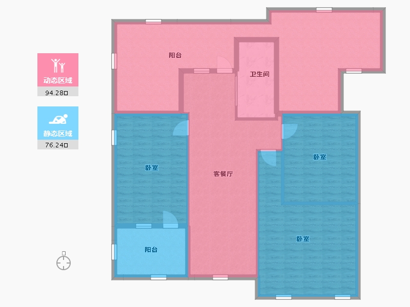 宁夏回族自治区-银川市-凤凰花园南区-155.40-户型库-动静分区