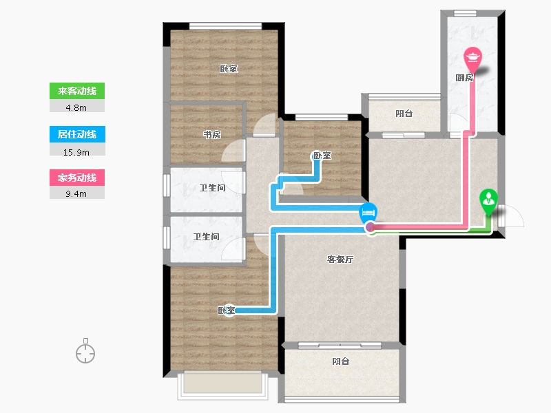 贵州省-遵义市-恒大翡翠华庭-114.70-户型库-动静线