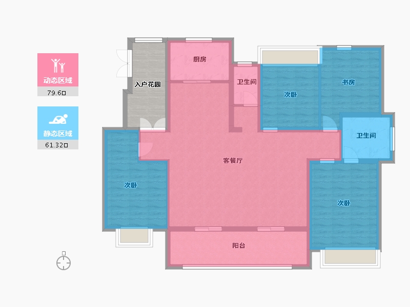 江苏省-淮安市-水沐明悅府-136.20-户型库-动静分区