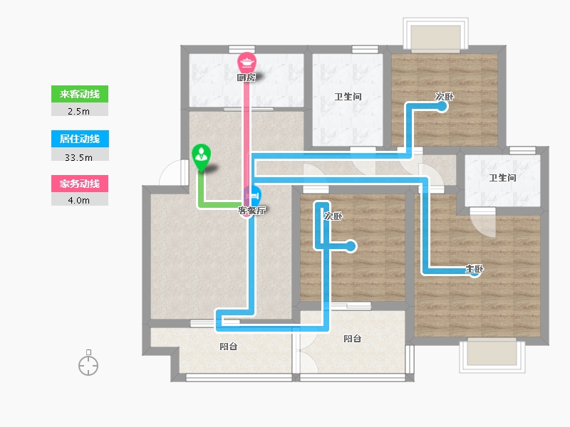 江苏省-淮安市-金莺 盛世佳园-93.71-户型库-动静线