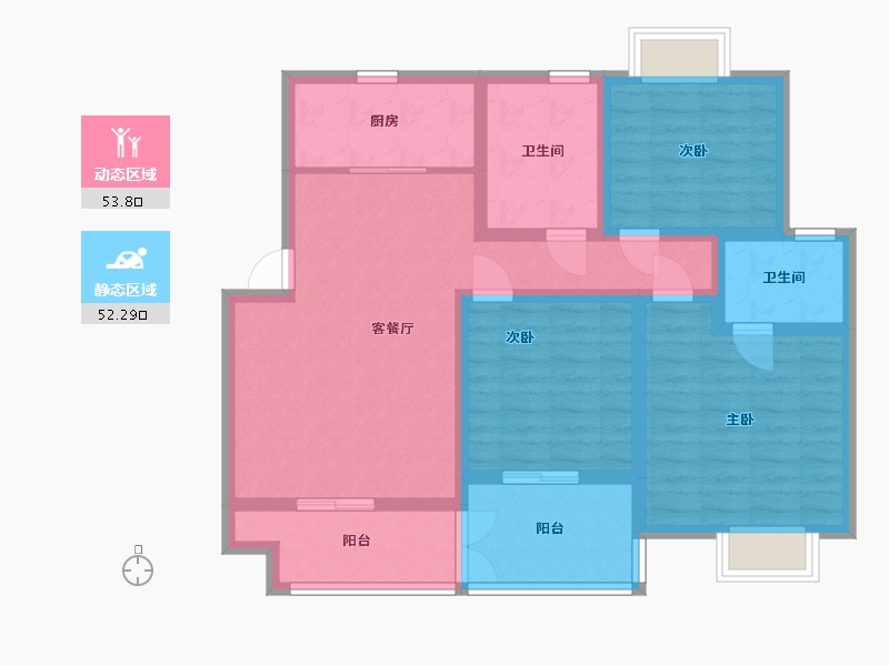 江苏省-淮安市-金莺 盛世佳园-93.71-户型库-动静分区