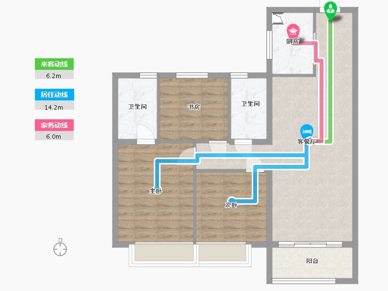 河北省-保定市-碧桂园清苑新城-84.01-户型库-动静线