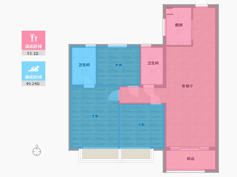 河北省-保定市-碧桂园清苑新城-84.01-户型库-动静分区