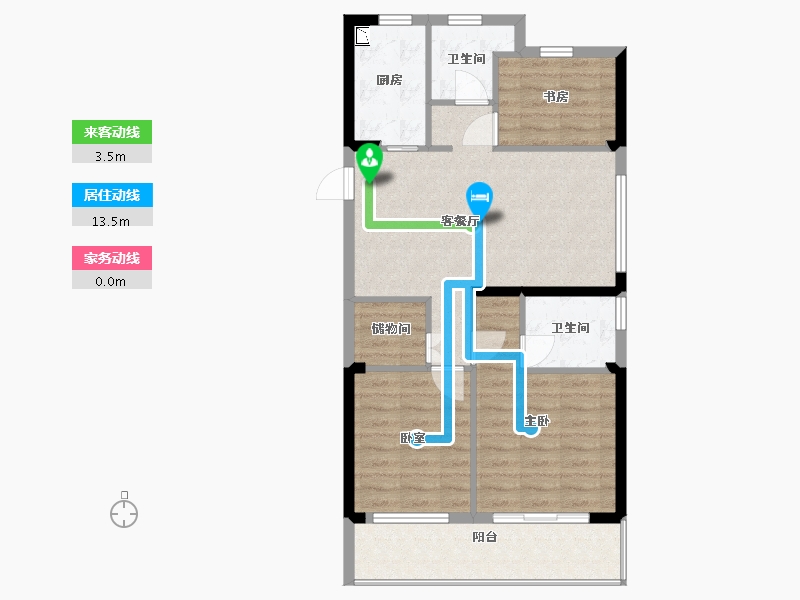 浙江省-宁波市-海风四季-79.00-户型库-动静线