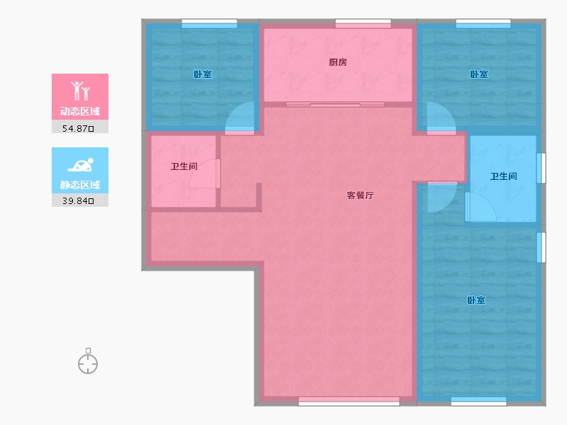 新疆维吾尔自治区-乌鲁木齐市-金科幸福里-84.92-户型库-动静分区