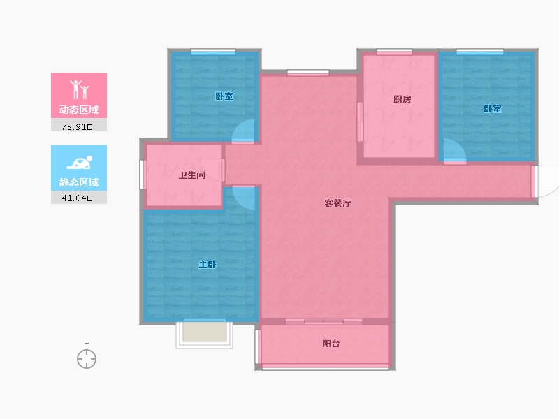 宁夏回族自治区-银川市-铁发润发兰庭（一期）-103.00-户型库-动静分区