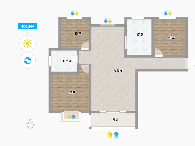 宁夏回族自治区-银川市-铁发润发兰庭（一期）-103.00-户型库-采光通风