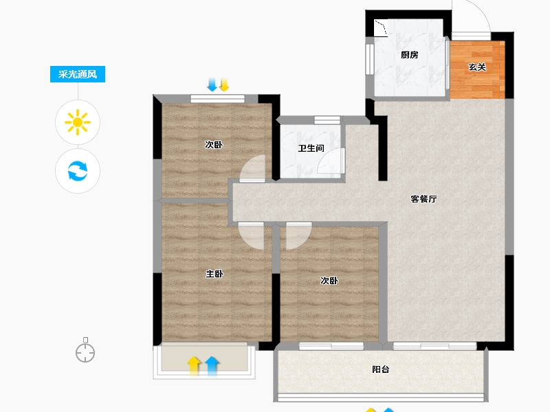 安徽省-滁州市-祥生昌建金麟府-83.00-户型库-采光通风