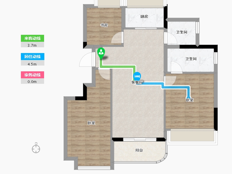 浙江省-杭州市-滨江旭辉万家之星-76.98-户型库-动静线