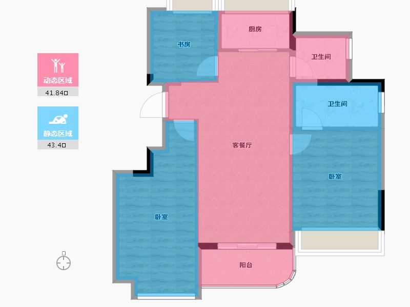 浙江省-杭州市-滨江旭辉万家之星-76.98-户型库-动静分区