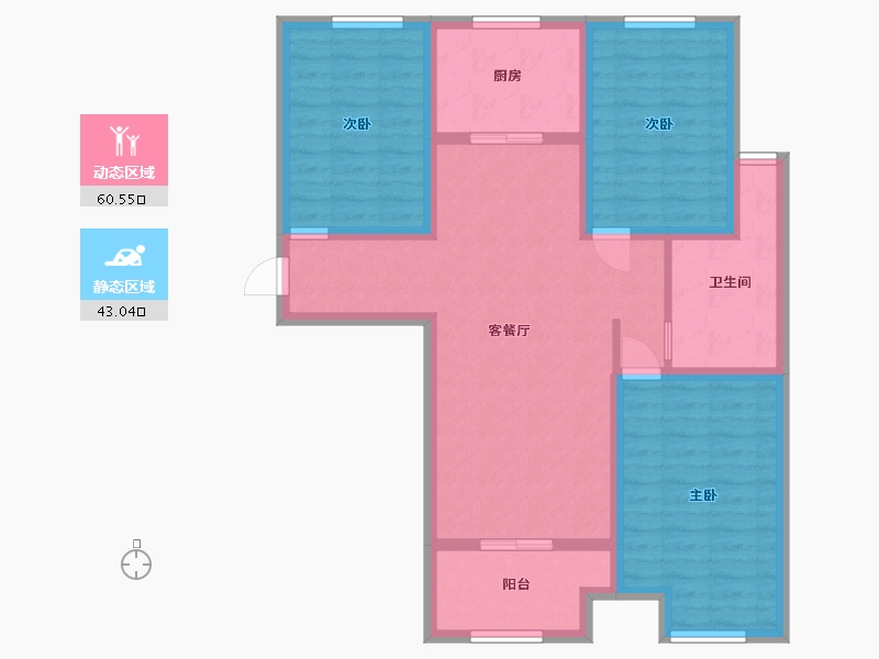 江苏省-淮安市-香悦澜山-92.00-户型库-动静分区