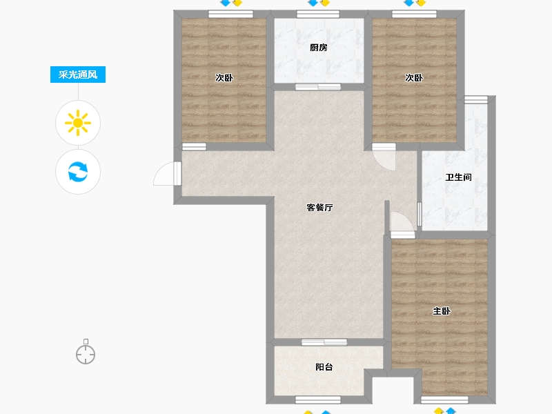 江苏省-淮安市-香悦澜山-92.00-户型库-采光通风